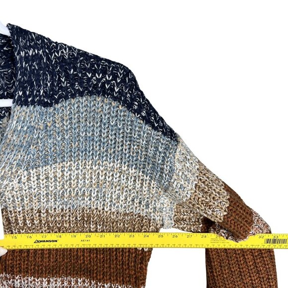 So Me NWT Womens M Oversized Bishop Sleeves Cropped Cardigan Ombre Sweater Boho - Picture 8 of 16